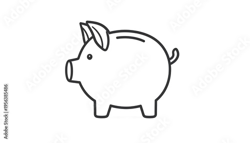Wallpaper Mural Simple Piggy Bank Icon Outline Vector Illustration. Torontodigital.ca