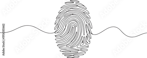 Fingerprint With Sound Wave On White Background identity
