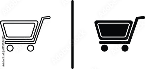A simple illustration of two shopping cart icons side by side