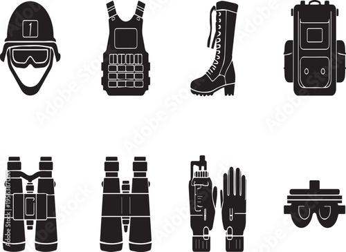 A set of flat vector travel icons featuring business people and fun cartoon symbols isolated on white for pixel perfect design