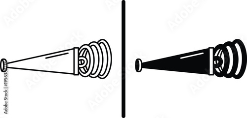 A black and white illustration of a satellite dish antenna