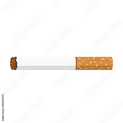 Cigarette object features an unlit filter and tobacco end.
