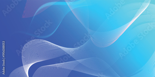 Tableau sur toile Abstract background with dynamic neon blue and light blue digital cyber wave mesh