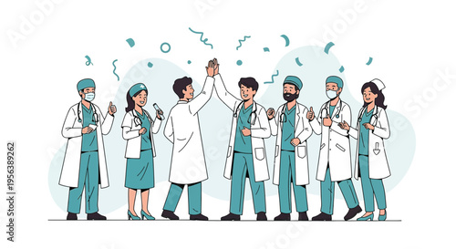 Celebrating Healthcare Heroes: United Team of Doctors and Nurses Achieving Success