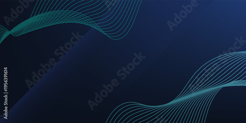 3D abstract background with paper cut shapes. Vector design layout for business presentations, flyers, posters and invitations. Blue carving art with line stripes modern shiny element
