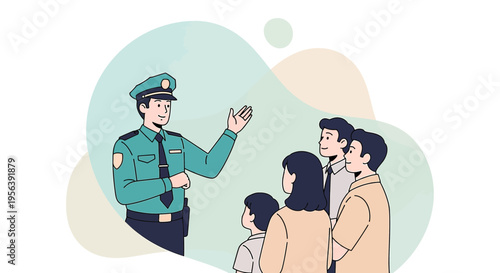 Community Engagement: Officer Interacting with Citizens in a Safe Neighborhood Setting