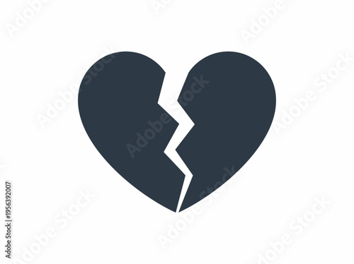 Broken heart symbol represents emotional pain and sadness