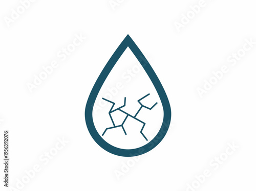 A droplet of water with a molecular structure inside it is shown.