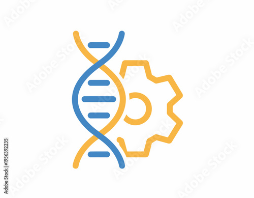 DNA helix structure merges with cogwheel mechanism in science