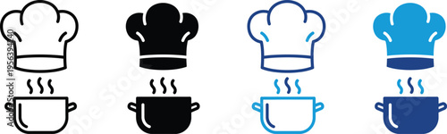 Oven mitts and mugs in various colors and heat illustrations