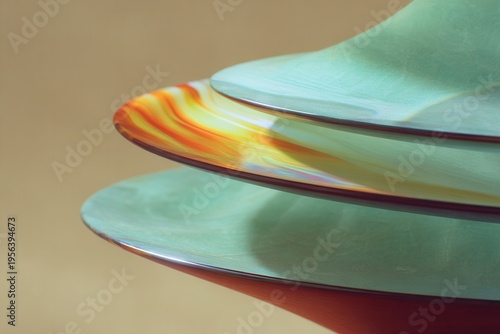 Abstract art with colorful layered curves