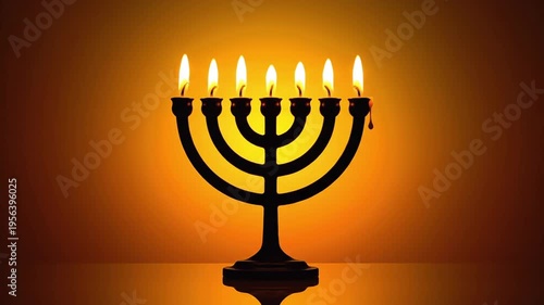 Wallpaper Mural Simple Hanukkah Candle Lighting Moment on Dark Background Torontodigital.ca