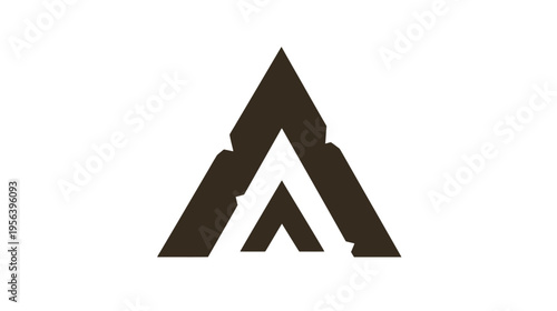 Abstract geometric triangle logo icon with upward pointing arrow shape on white background, minimalist modern design.