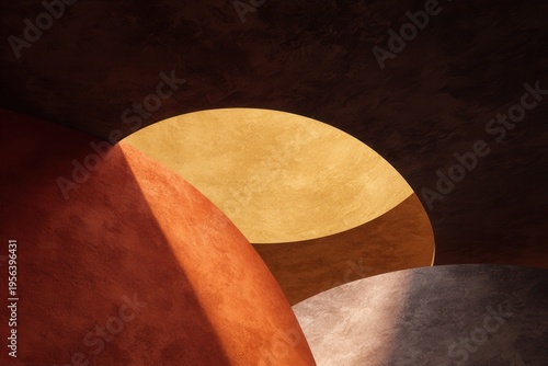 Abstract geometric shapes light in modern art