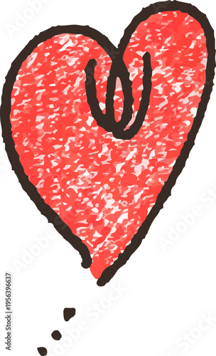 バレンタインや感情表現に使えるドット付きの可愛い赤いハート素材