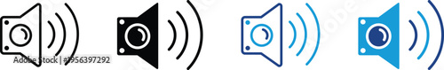 Sound wave speaker icons in various colors and styles