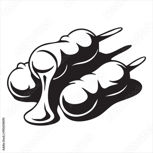 Mozzarella Sticks Silhouette, Vector, Icon, Logo, White Background.