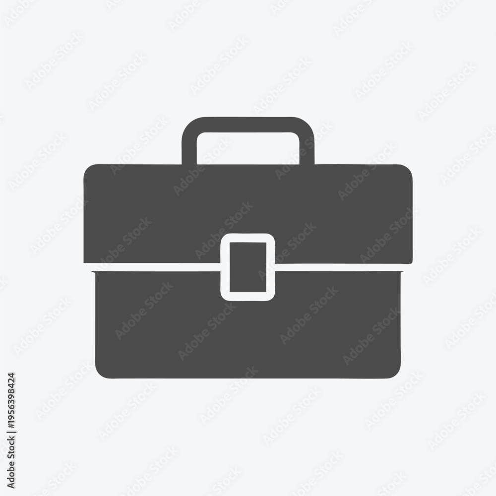 Obraz premium Dark gray briefcase with handle and latch sits ready for professional business ventures