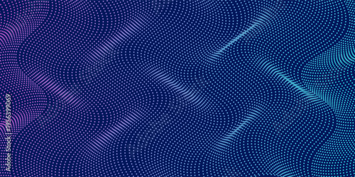 Vector halftone mesh effect. Vibrant abstract background. Retro 80's style colors and textures.