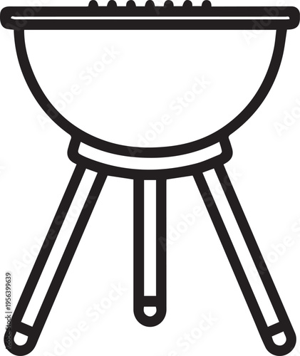 A minimal charcoal grill, a symbol of outdoor cooking and culinary enjoyment. 