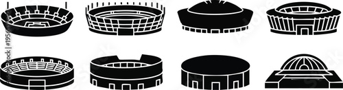 Creative Title: Modern Arena Stadiums and Grand Sporting Venue Icons