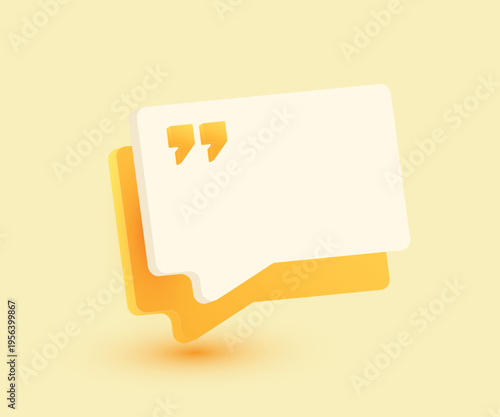3d blank speech bubble testimonial new concept icon realistic vector design