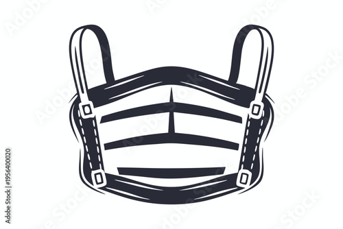 Simple shows an abstract chest harness with straps and buckles visibly illustrated