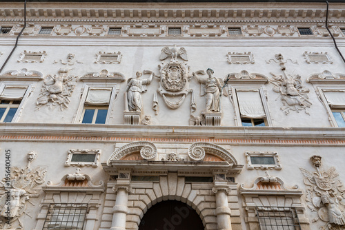 Fotografie Bentivoglio palace (Palazzo Bentivoglio) exterior, facade in Ferrara, Italy