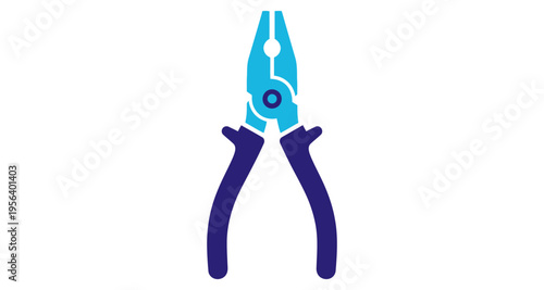 Combination Pliers Tool Open Jaws Close Up Isolated on White Background Professional Tools