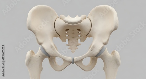 Human Pelvis Bone Anatomy Illustration - Detailed Skeletal Structure.