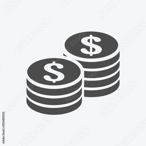 Dollar coins stacked, displaying wealth and currency, offer a simple finance concept clearly