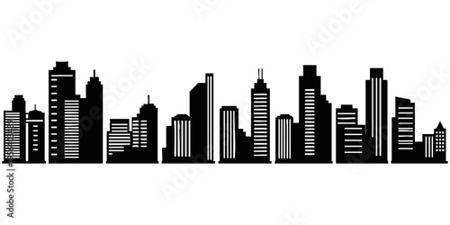 Creative Title: Metropolitan Skyline and Skyscraper Cityscape Silhouette
