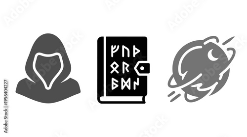 Collection of fantasy and occult themed icons