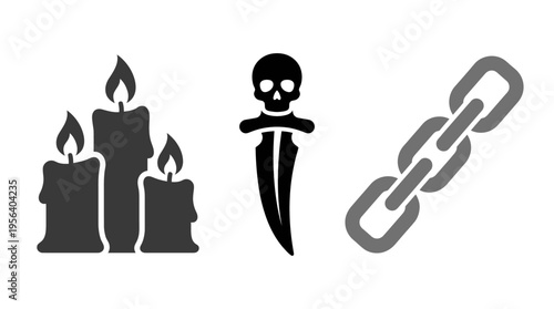 Necromancy and danger symbol icons