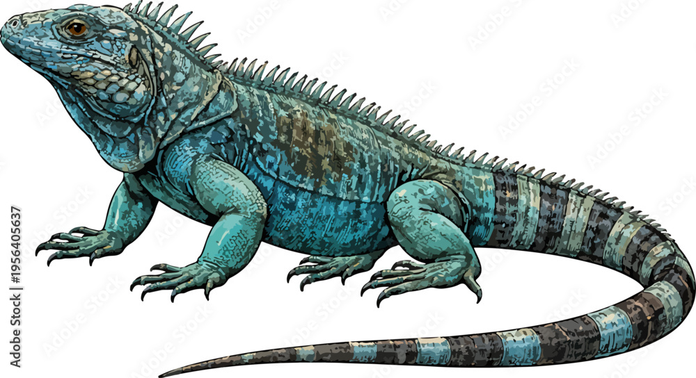 Fototapeta premium Cyclura lewisi illustration art