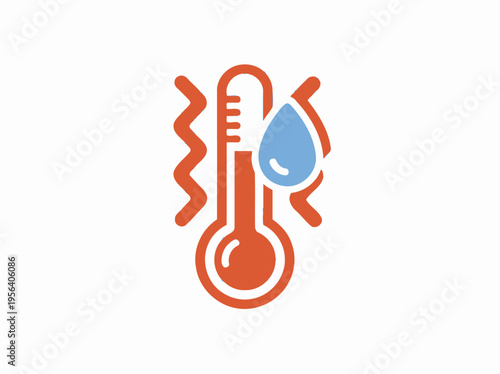 Weather icon shows a thermometer with a water droplet indicating temperature and humidity.