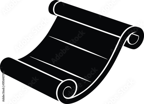 Old paper scroll document icon vector graphic design