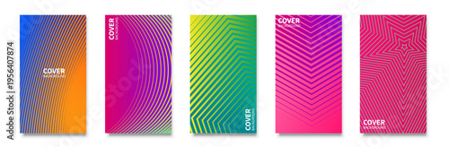 Abstract Gradient Cover Set - Modern Geometric Backgrounds for Brochures Flyers and Social Media Stories