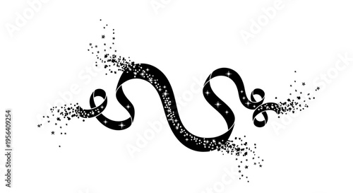 Black snake illustration with dotted texture.