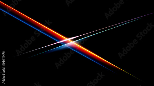 鮮やかな虹色の光の軌跡とスピード感背景