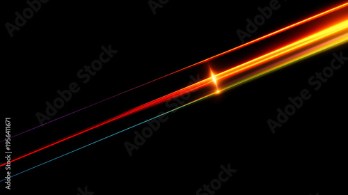 鮮やかな虹色の光の軌跡とスピード感背景