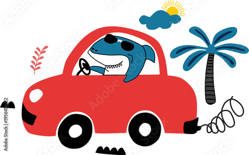 cartoon illustration of a car