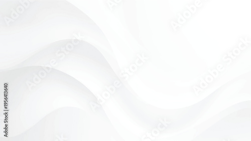 Abstract white wave pattern background with smooth curves and light gray shadows modern minimalist design element