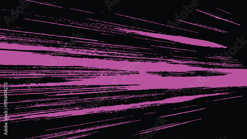 Purple abstract speed motion graphic design element with diagonal streaks on black background