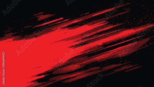 Fotografija Red and black abstract grunge textured background with streaks and lines dynamic