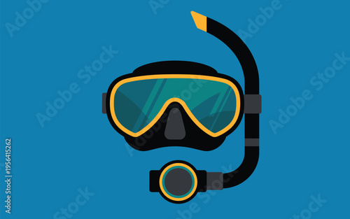 Minimalist Scuba Diving Mask Vector Illustration For A Creative Colori
