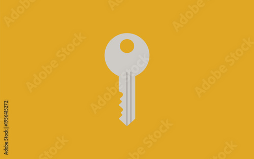 Minimalist Vector Illustration Of A Silver Key Coloring Page Design El