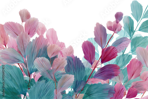 A colorful flower with pink, blue, and purple petals. The flower is surrounded by a white background, png
