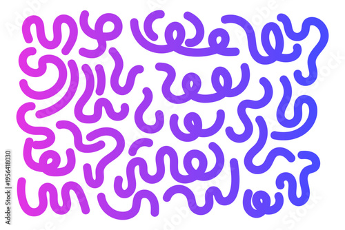 Abstract fluid, gradient wavy line with smooth flowing curves, curved path in pink and blue tones creating a modern dynamic minimal design element.