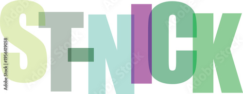 Canvastavla Multicolored St Nick Letters Logo white background